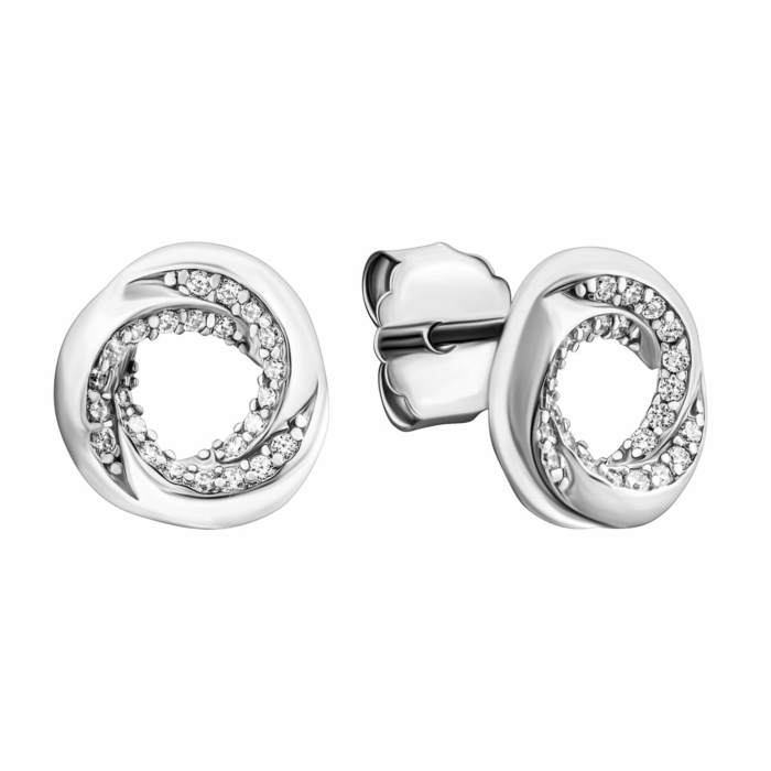 Срібні пусети з фіанітами.Артикул SZDE08622