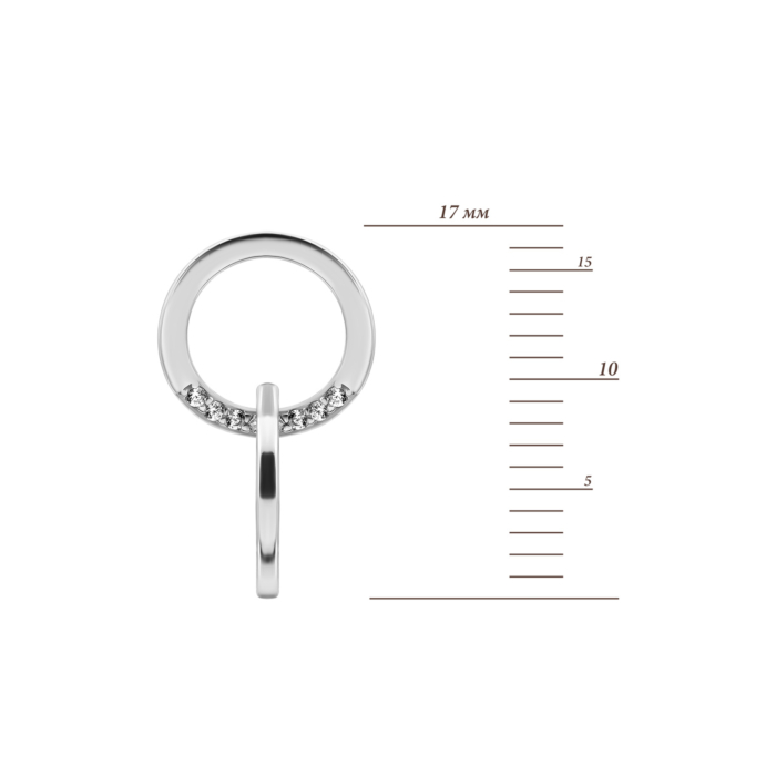Срібні пусети з фіанітами.Артикул UG5SZDE09400