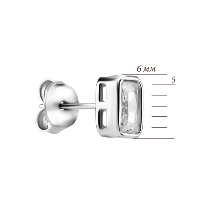 Срібні пусети з фіанітами. Артикул UG5SZDE57668