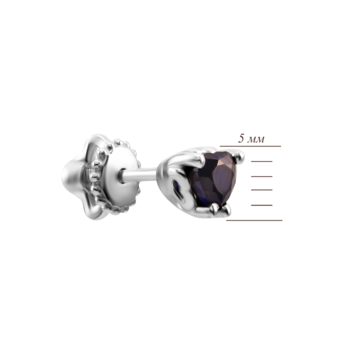 Серебряные пусеты с гидротермальным сапфиром. Артикул UG52493/1р-HSPH