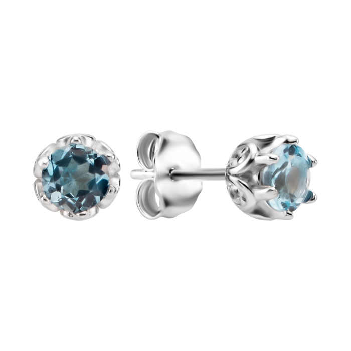 Срібні пусети з топазом swiss. Артикул UG5SZDE75922