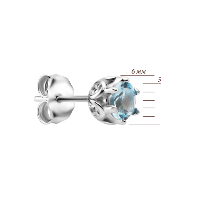 Серебряные пусеты с топазом swiss. Артикул UG5SZDE75922