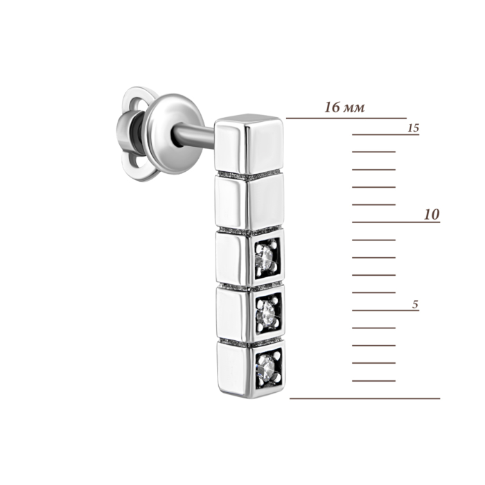 Срібні пусети з фіанітами.Артикул UG5929031б