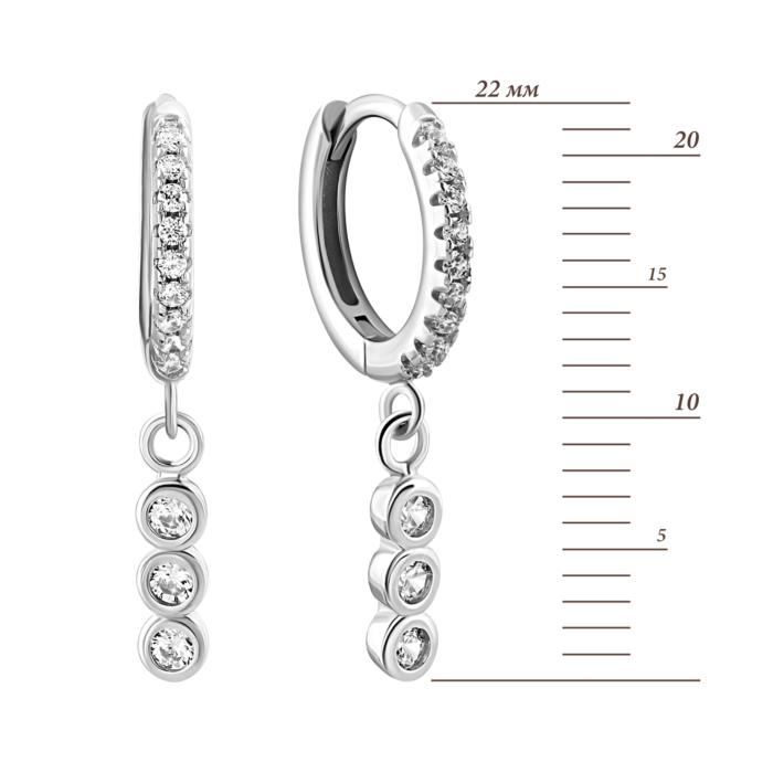 Срібні сережки-підвіски.Артикул UG51EA103987