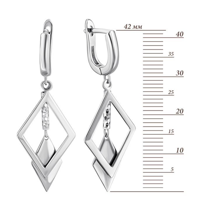 Серебряные серьги-подвески. Артикул UG52E10024