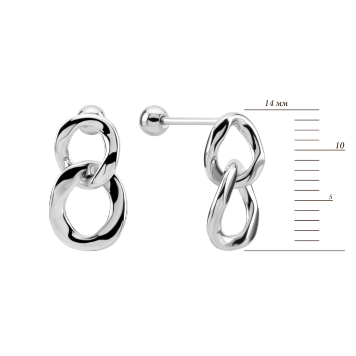 Срібні сережки-підвіски. Артикул UG5B00868