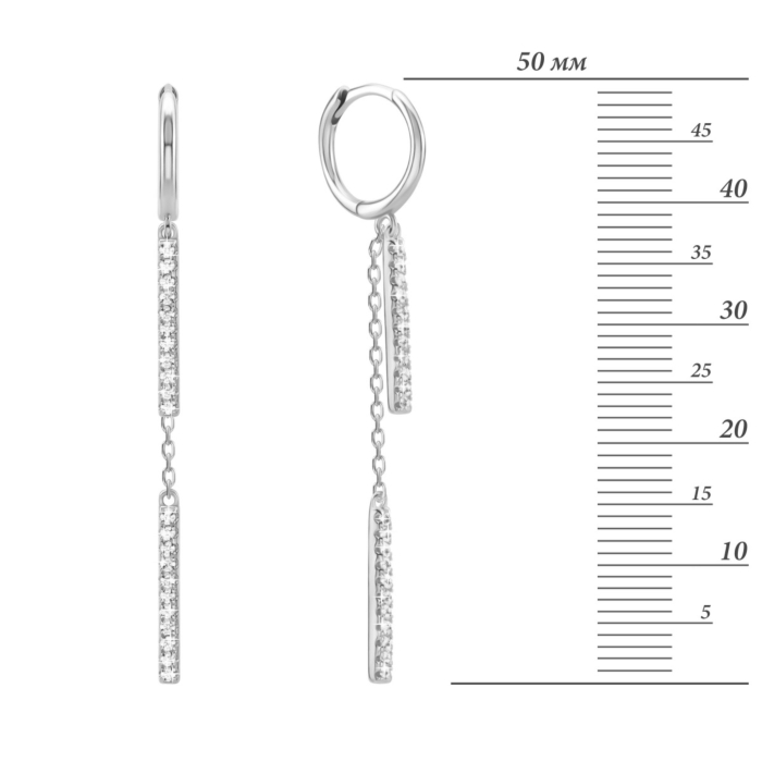Срібні сережки-підвіски. Артикул UG5B02605
