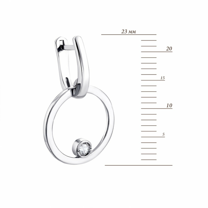 Срібні сережки-підвіски з фіанітами. Артикул UG582771б