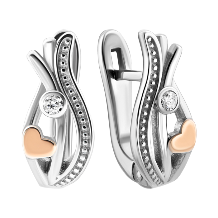 Серебряные серьги с фианитами.Артикул UG51466