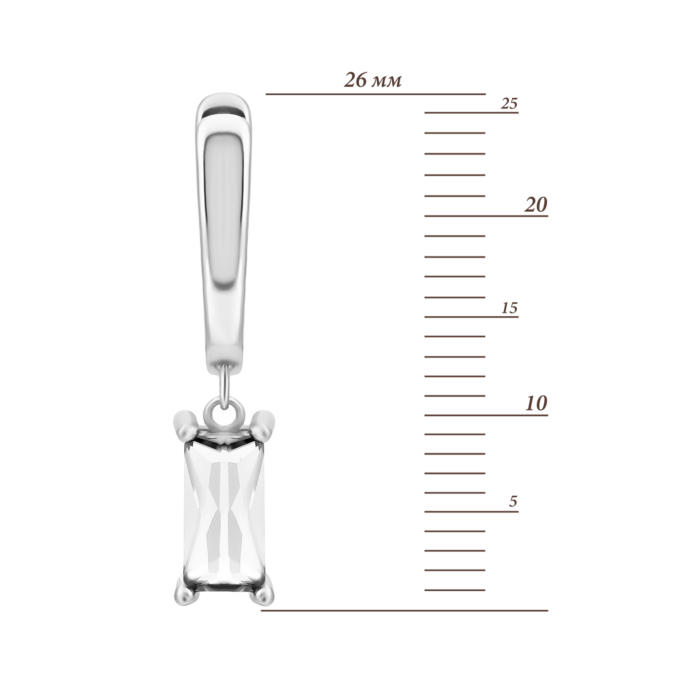 Серебряные серьги-подвески c фианитами.Артикул UG5SZDE00330