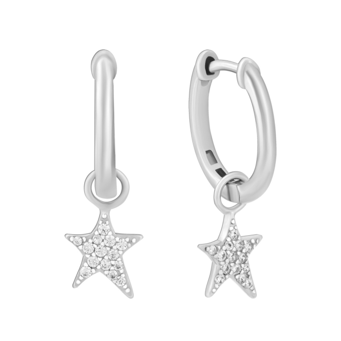 Серебряные серьги-подвески с фианитами.Артикул UG51EA104040