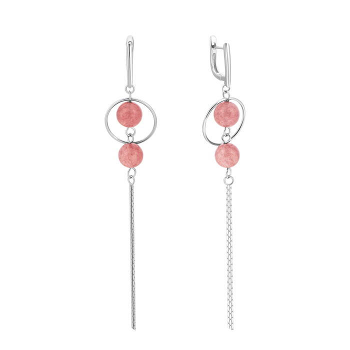 Серебряные серьги-подвески с фианитами.Артикул UG5EA62279