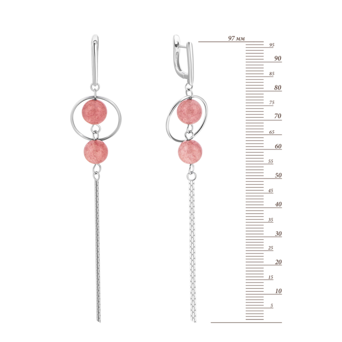 Серебряные серьги-подвески с фианитами.Артикул UG5EA62279