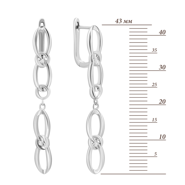 Срібні сережки-підвіски. Артикул UG5SZDE00362