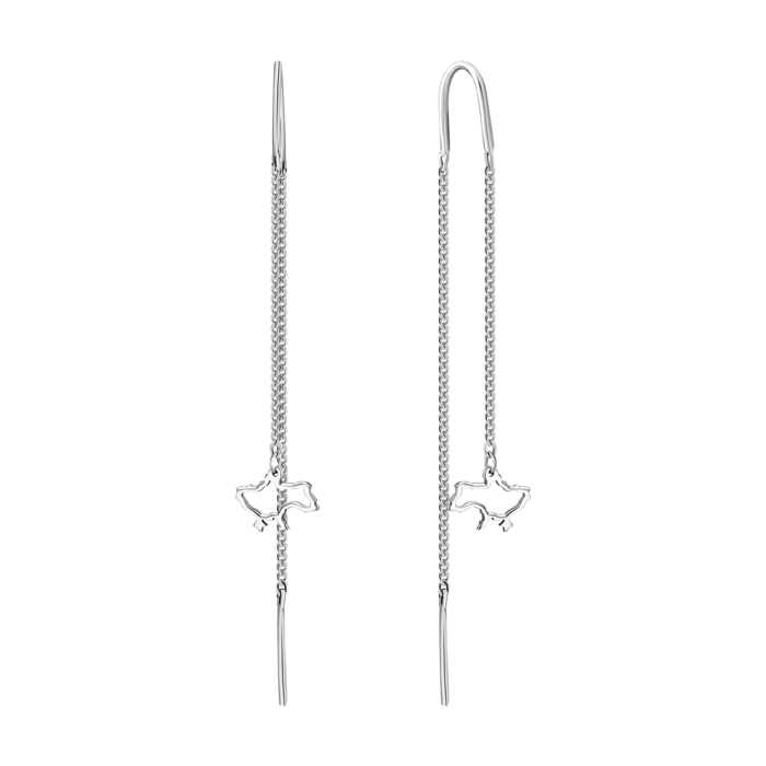 Срібні сережки-протяжки Україна.Артикул UG5947