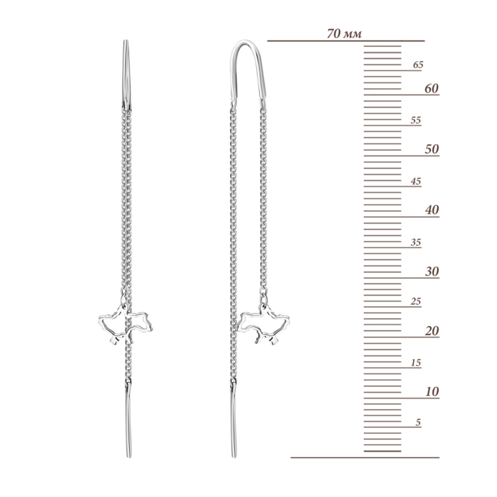Срібні сережки-протяжки Україна.Артикул UG5947