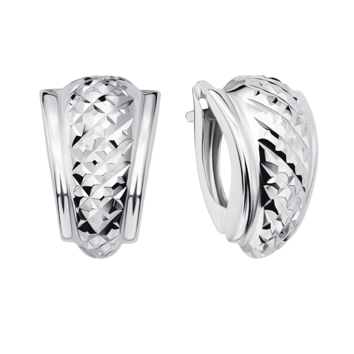 Срібні сережки з алмазною гранню. Артикул UG502830-2/12/3