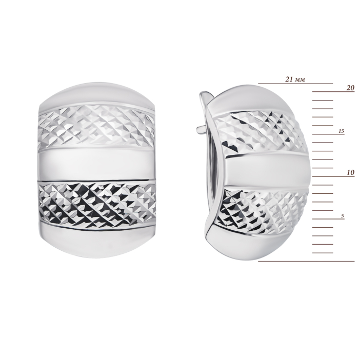 Срібні сережки з алмазною гранню (02896-10/12/3)