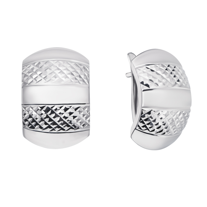 Срібні сережки з алмазною гранню (02896-10/12/3)