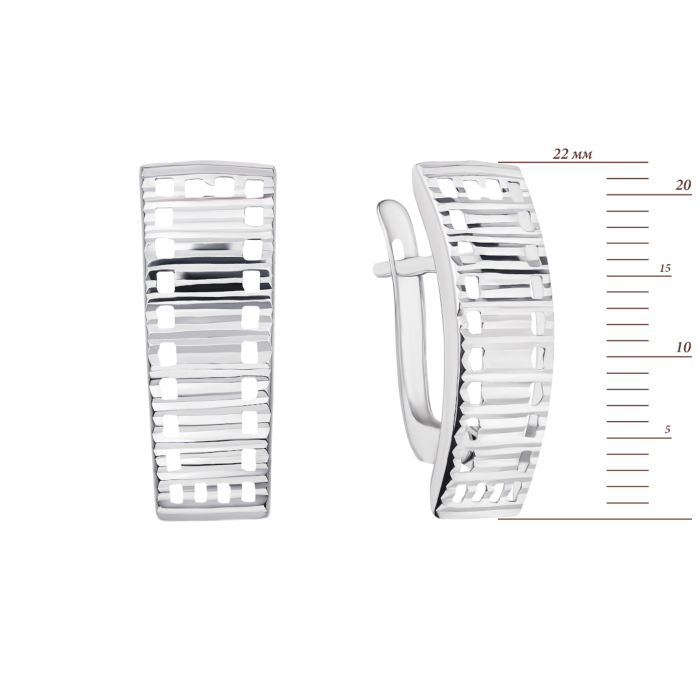 Срібні сережки з алмазною гранню. Артикул UG502911-11/12/3