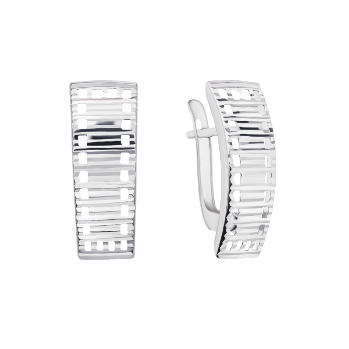 Срібні сережки з алмазною гранню. Артикул UG502911-11/12/3