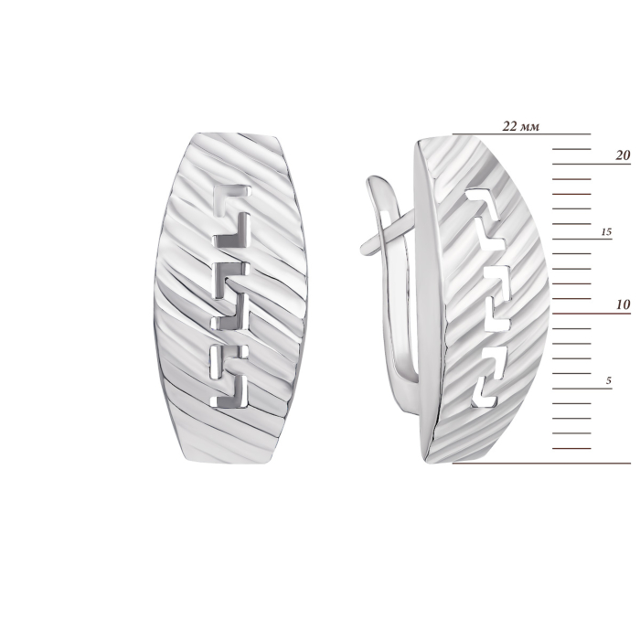 Срібні сережки з алмазною гранню (02913-1/12/3)