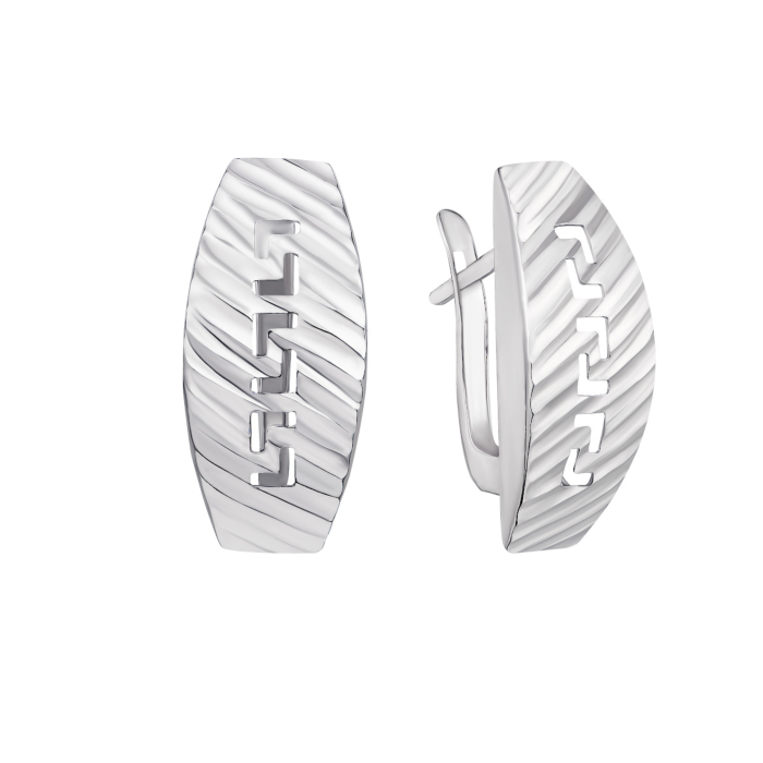 Срібні сережки з алмазною гранню (02913-1/12/3)