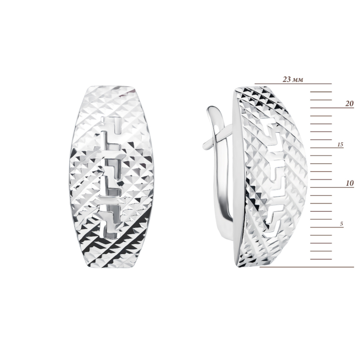 Срібні сережки з алмазною гранню (02913-2/12/3 (с02913/б)