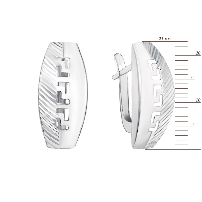 Серебряные серьги с алмазной гранью (02913-4/12/3)