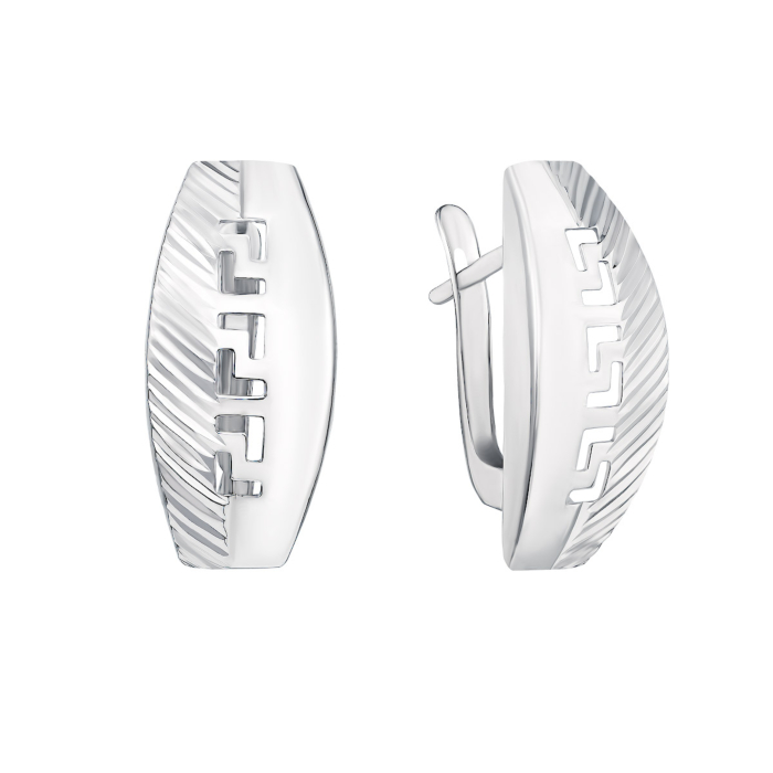 Серебряные серьги с алмазной гранью (02913-4/12/3)