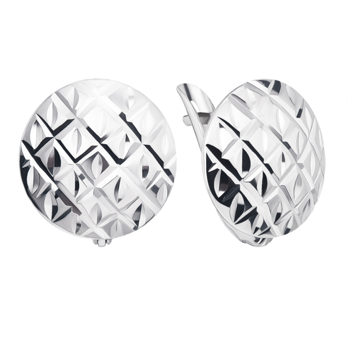 Срібні сережки з алмазною гранню (02915-18/12/3)