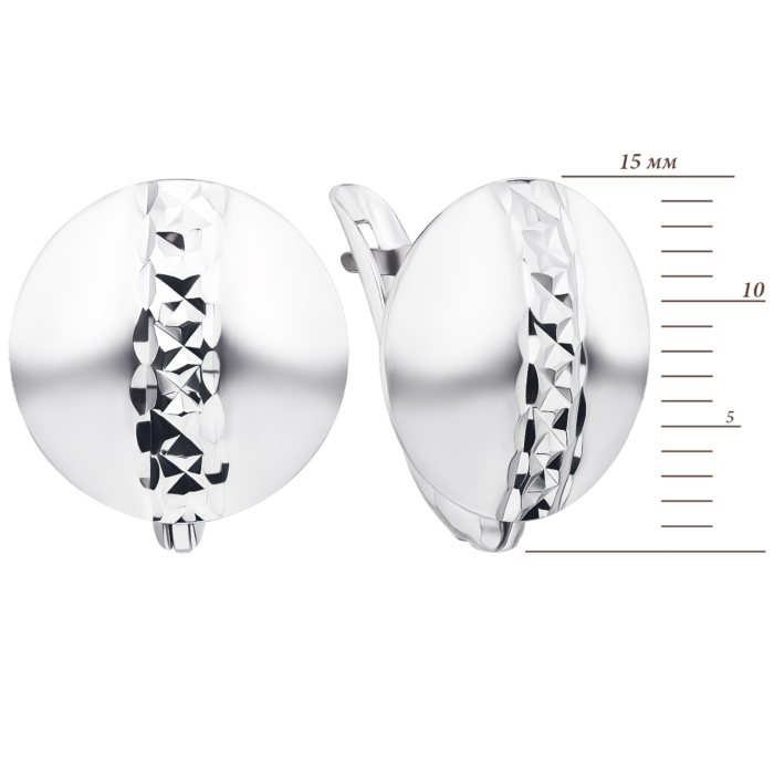 Срібні сережки з алмазною гранню (02915-5/12/3)