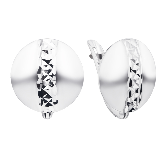 Срібні сережки з алмазною гранню (02915-5/12/3)