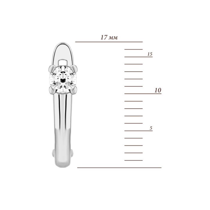 Серебряные серьги с фианитами.Артикул UG51312С.Rh