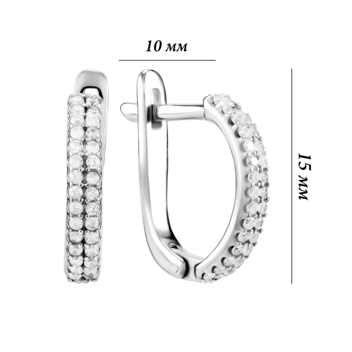 Срібні сережки з фіанітами. Артикул UG52600/1р-CZ