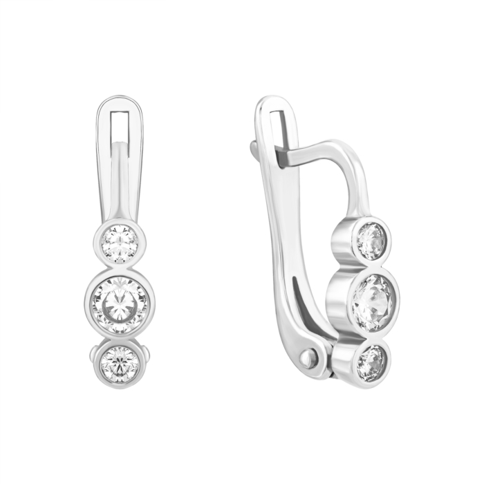 Серебряные серьги с фианитами.Артикул UG5920162б