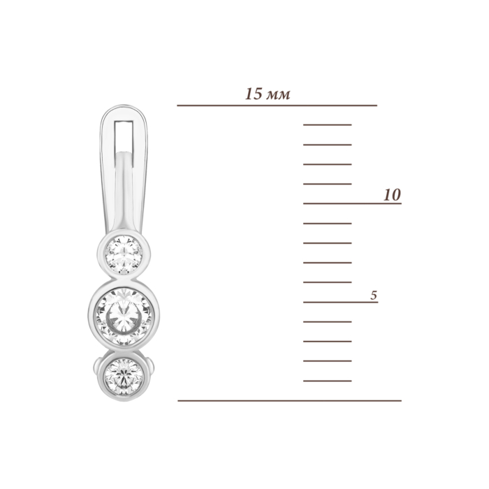 Серебряные серьги с фианитами.Артикул UG5920162б