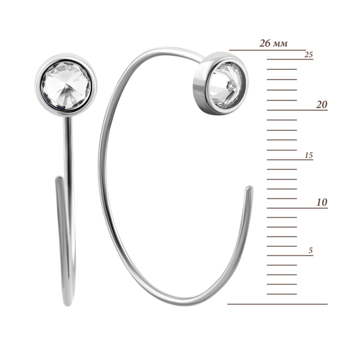 Серебряные серьги с фианитами.Артикул UG51772