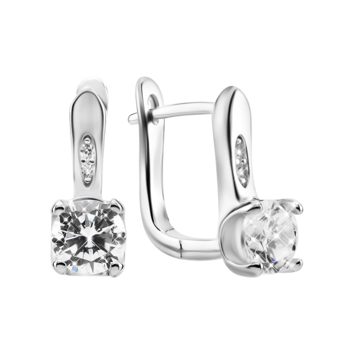 Срібні сережки з фіанітами. Артикул UG5PB15288