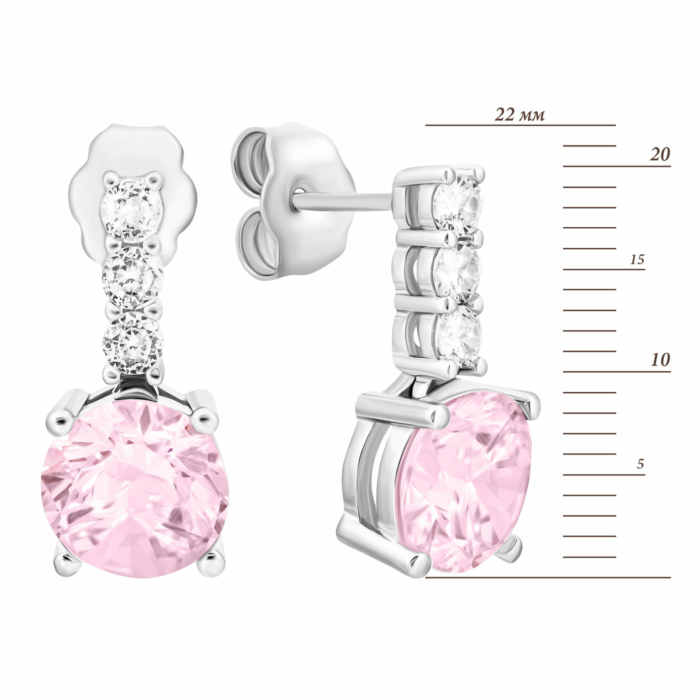 Срібні сережки з фіанітами.Артикул UG5SE37174