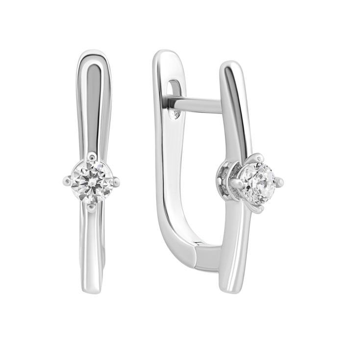 Срібні сережки з фіанітами. Артикул UG5SZDE00243