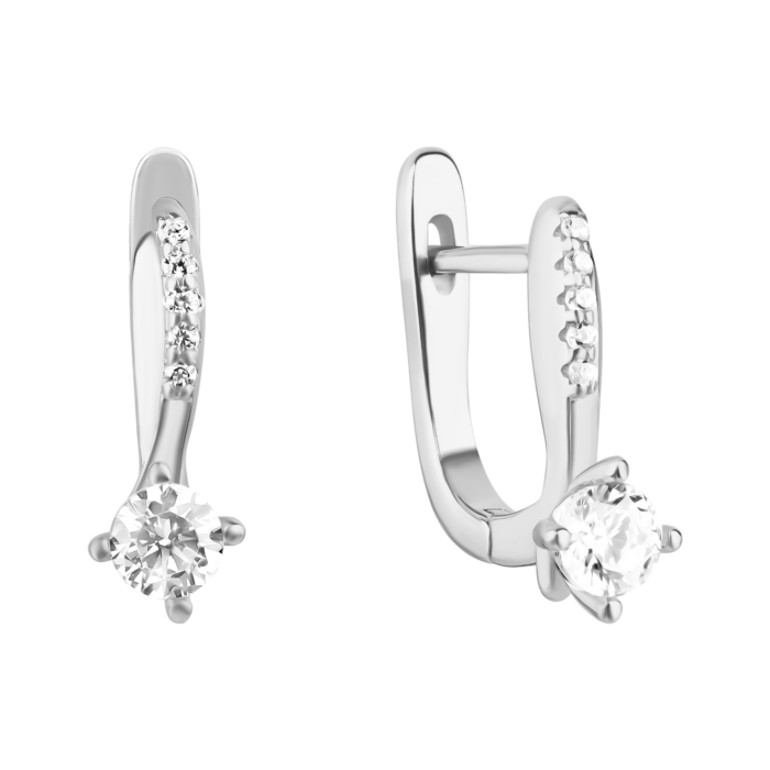 Серебряные серьги с фианитами.Артикул UG5SZDE00265