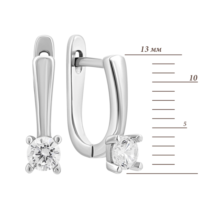 Срібні сережки з фіанітами. Артикул UG5SZDE00272