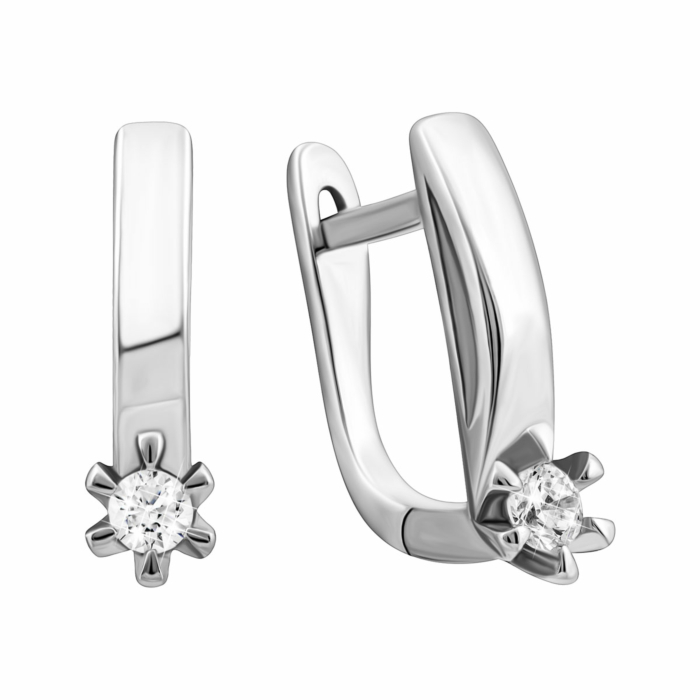 Срібні сережки з фіанітами. Артикул UG5SZDE06428