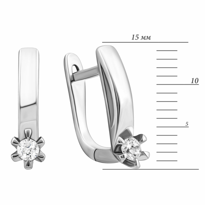 Срібні сережки з фіанітами. Артикул UG5SZDE06428