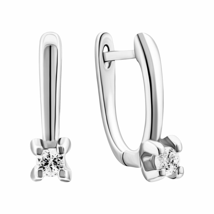 Серебряные серьги с фианитами. Артикул UG5SZDE06450