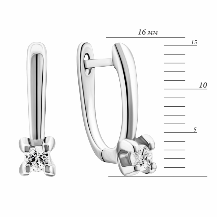 Серебряные серьги с фианитами. Артикул UG5SZDE06450