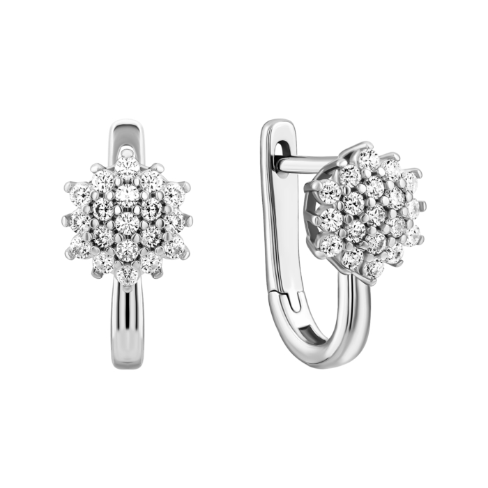 Серебряные серьги с фианитами. Артикул UG5SZDE06459