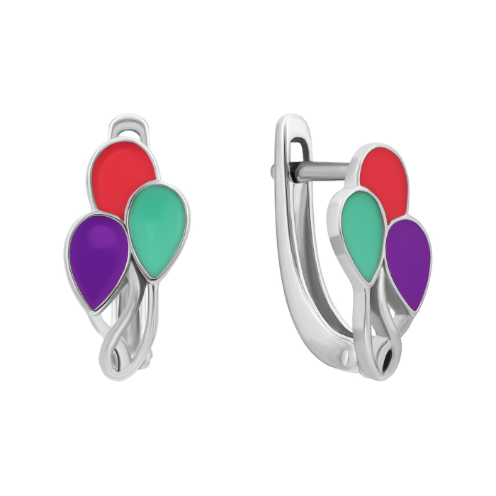 Срібні сережки з емаллю. Артикул UG5SZDE06226