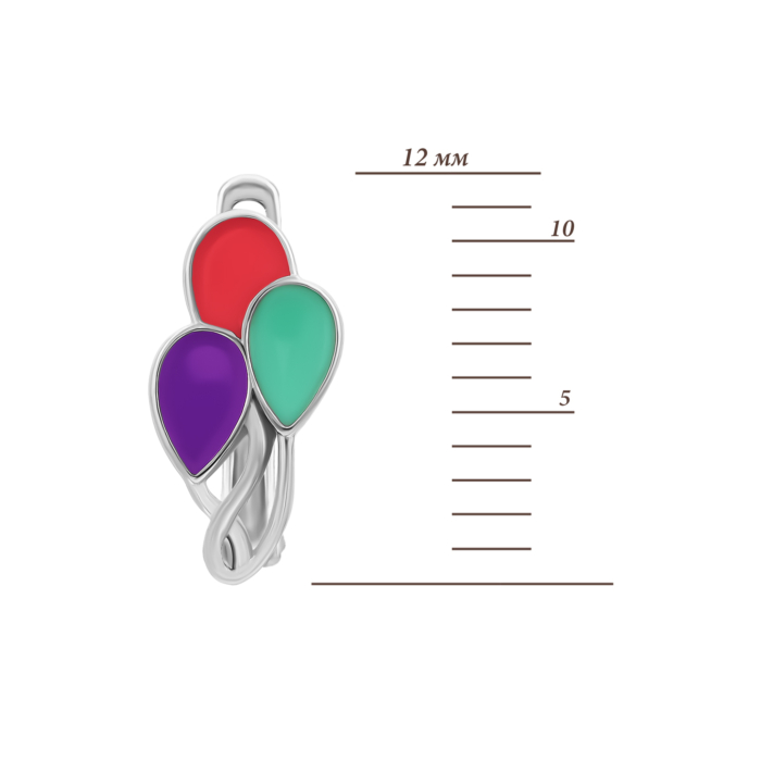 Срібні сережки з емаллю. Артикул UG5SZDE06226